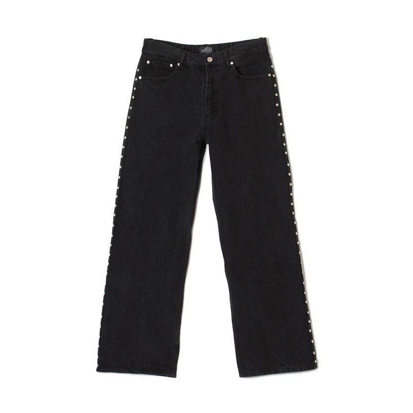AFB】新鋭ブランド！STRAIGHT STUDDED PANTS すぐ届く♪ (デニム