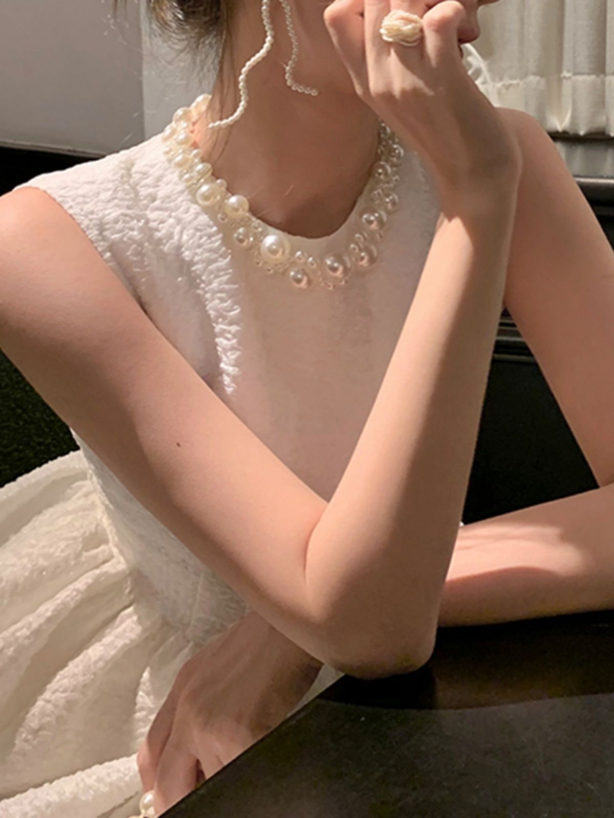 パーティドレス ノースリーブ パール ビジュー Aライン 韓国 楽天市場】パーティードレス 結婚式 ワンピース ドレス 大きい