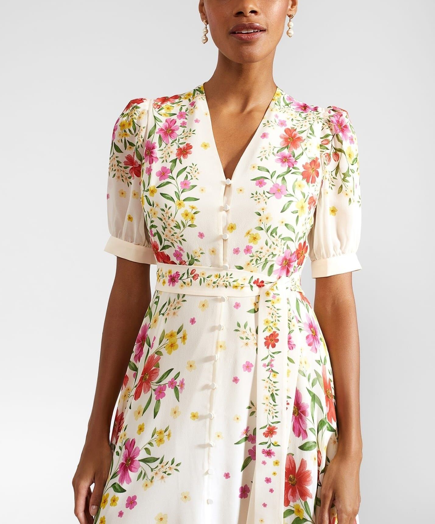 Hobbs London☆AURELIA/フローラル シルク ドレス♪【送料込】 Hobbs London☆AURELIA/フローラル シルク ドレス♪【送料込