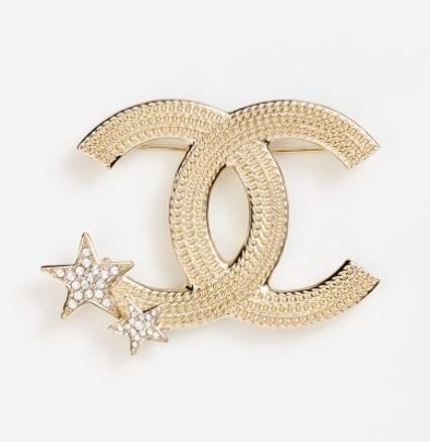 【上品なホワイトがお洒落】CHANEL★ブローチ★ポップなスター付 上品で可愛いスター&CCロゴ】CHANEL ブローチ (CHANEL/ブローチ