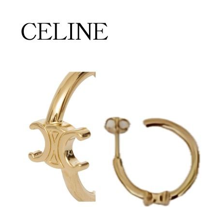 セリーヌ CELINE ピアス ロゴモチーフ チェーン 高級感 ゴールド 金