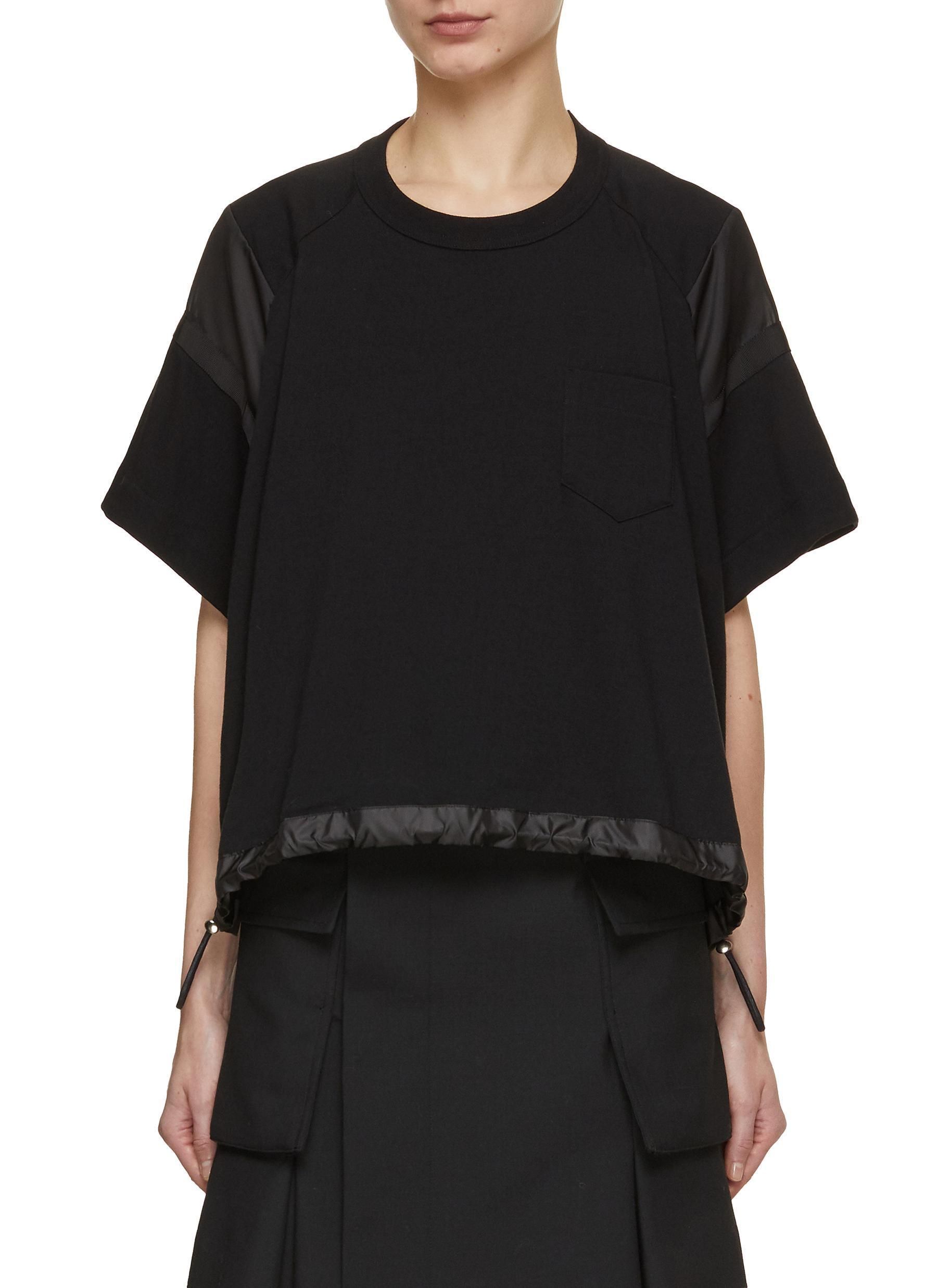 最高級 関税・送料込】sacai サテンパネル Tシャツ ドローストリング トップス