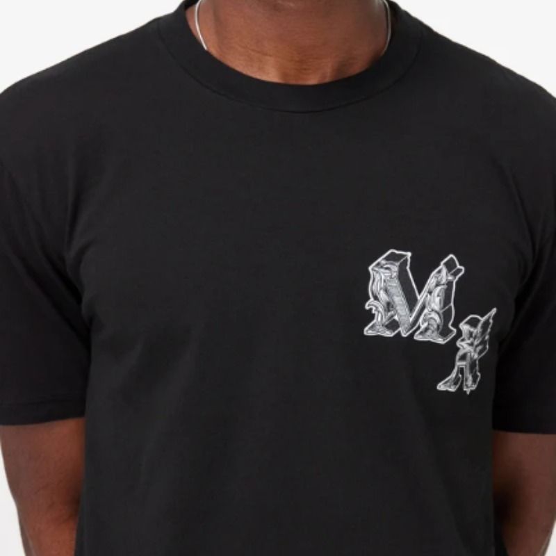 AMIRI Angel Print Cotton ジャージーTシャツ Black White