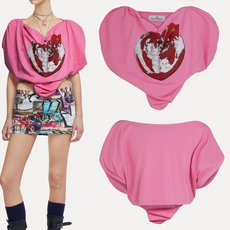 ★vivienne westwood★ハート トップ ロゴ 半袖 / トラッシュ ☆vivienne westwood☆ハート トップ ロゴ 半袖 / ピンク