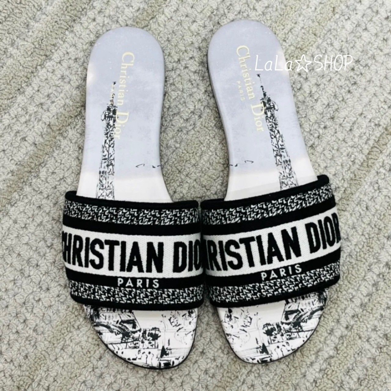【大人上品♪】Dior Dioriviera Dway スライド サンダル DIOR | Dioriviera Dway プラットフォームスライド ラフィア