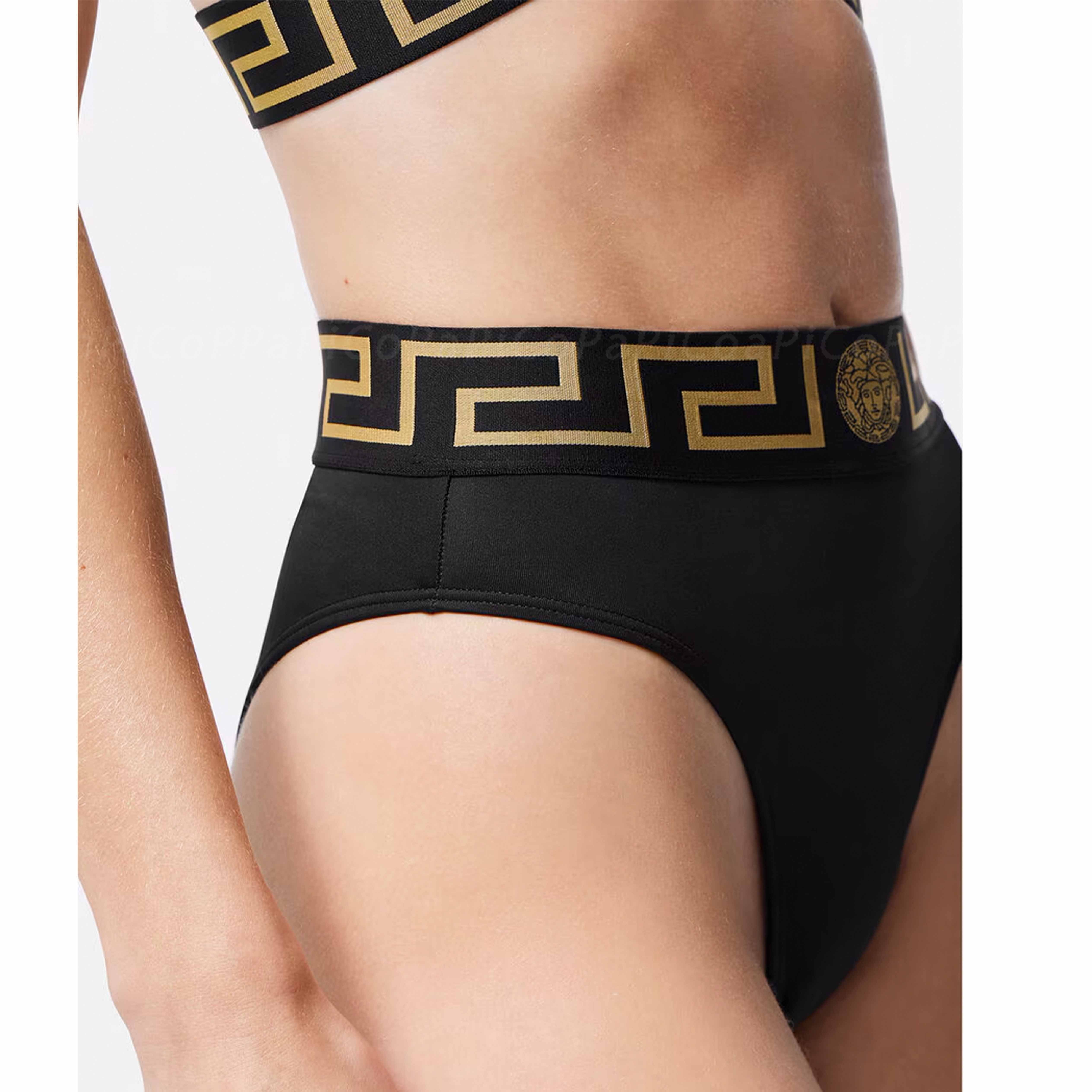 特価/関税送料込】VERSACE グレカ ボーダー ビキニ 上下セット