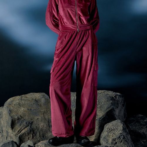 ☆2024SS新作☆ODD STUDIO☆Velour Sporty Track Cargo Pants