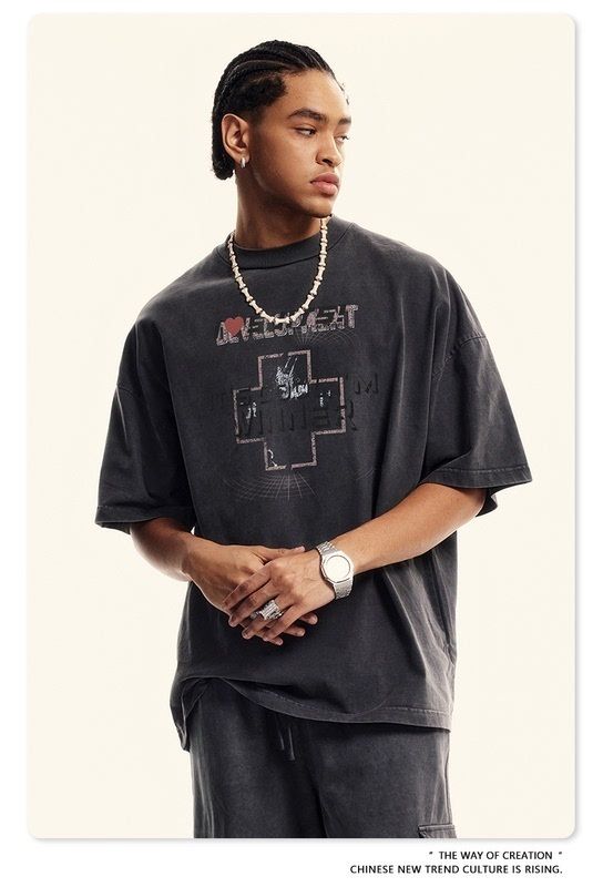 Tシャツ・カットソー Luxury Street Wear washed vintage charcoal book unisexual Luxury Street Wear washed vintage charcoal book unisexual (T