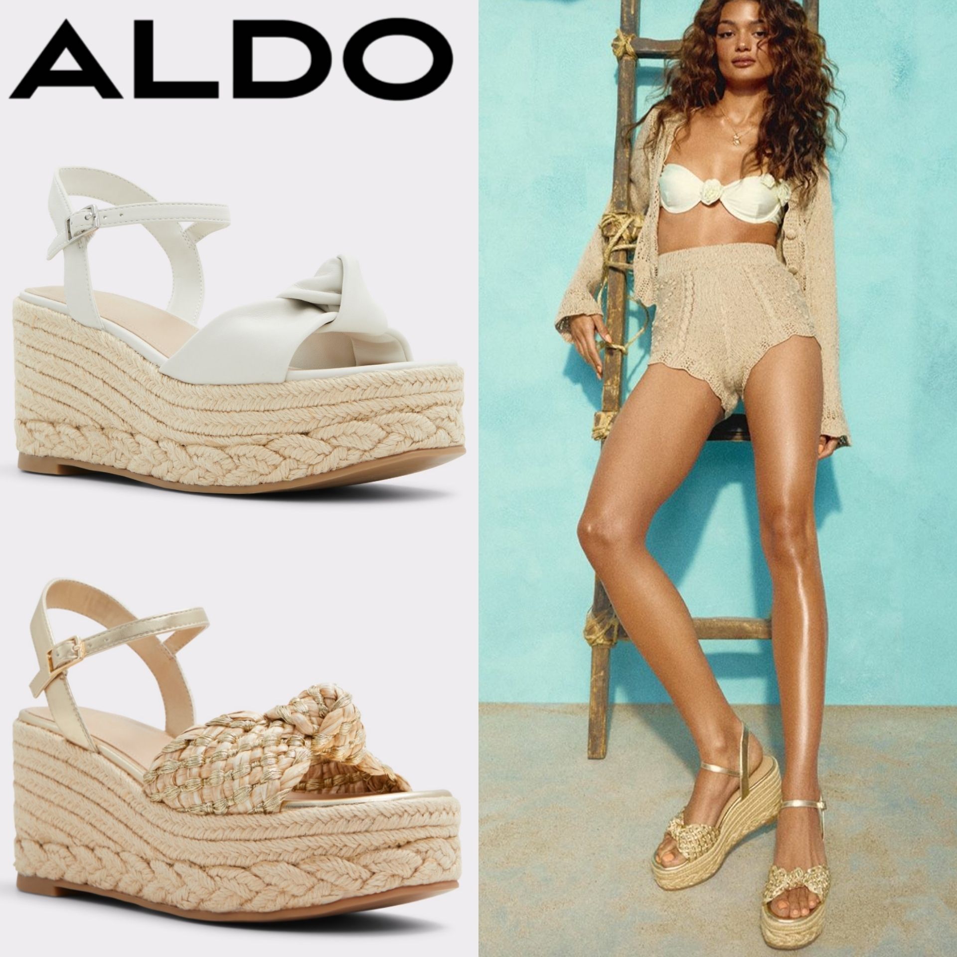 選ぶなら ALDO*厚底*ジュートソール*夏の気分*ウェッジサンダル/Annamarie 靴