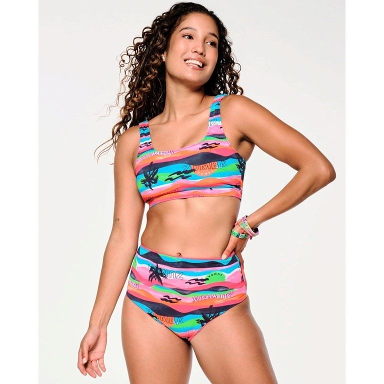 Zumba Haus Boxy Top With Side Slits <Red/Pink> | JWI