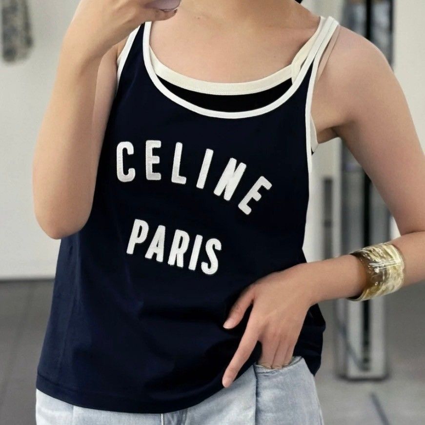 CELINE - CELINE セリーヌ タンクトップ XS 黒 【古着】【中古