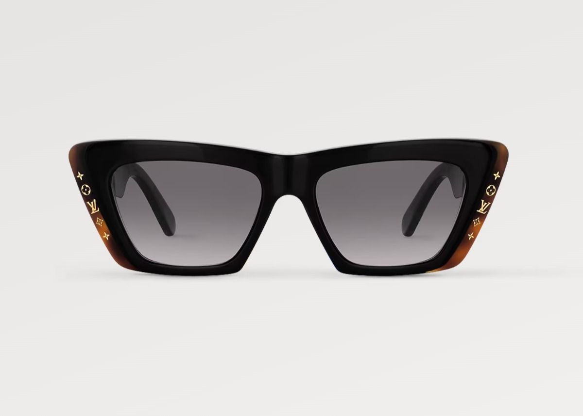 Louis Vuitton ブラック キャットアイ ウェリントン サングラス