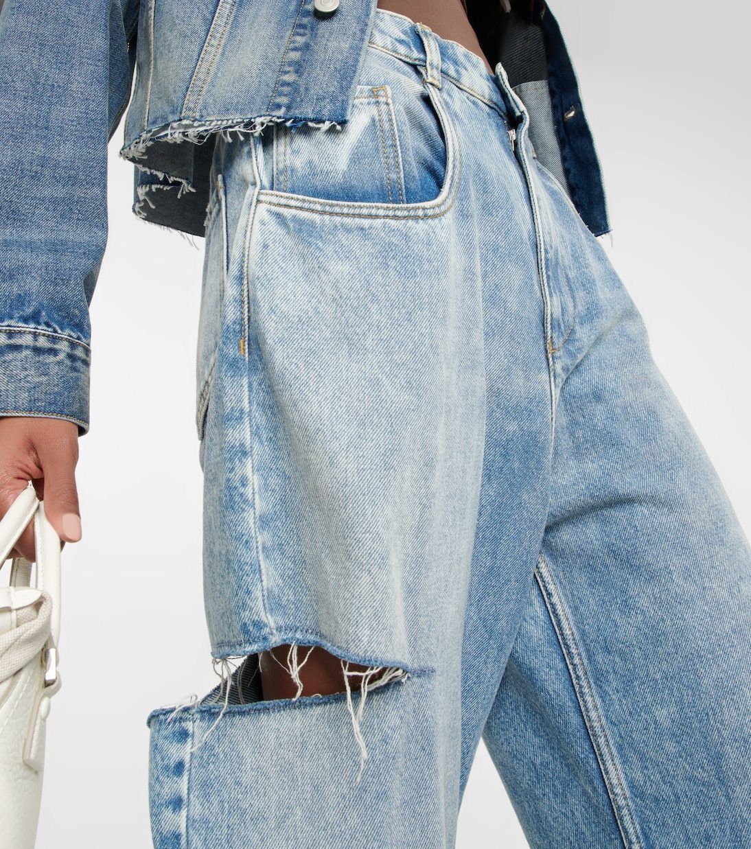 ★MAISON MARGIELA★ カットアウトハイライズワイドレッグ* Maison Margiela】カットアウト ハイライズワイド ジーンズ