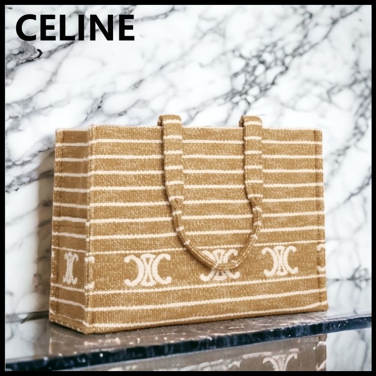 【CELINE】ラージ カバ タイス / CELINE ストライプテキスタイル CELINE ストライプテキスタイル ラージ カバ タイス バッグ