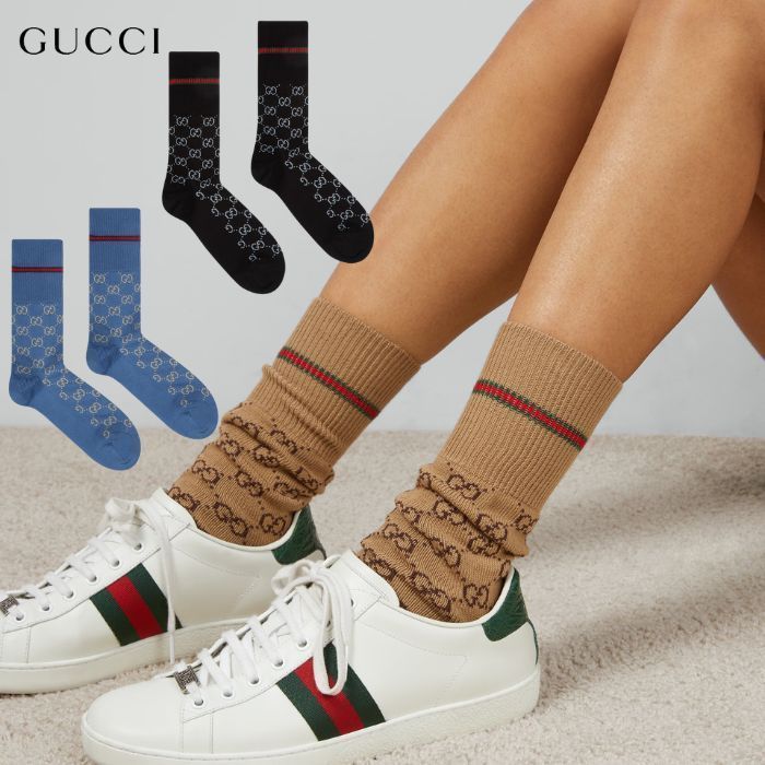 ◇国内直営◇【GUCCI】ウェブ GGコットン ソックス (GUCCI