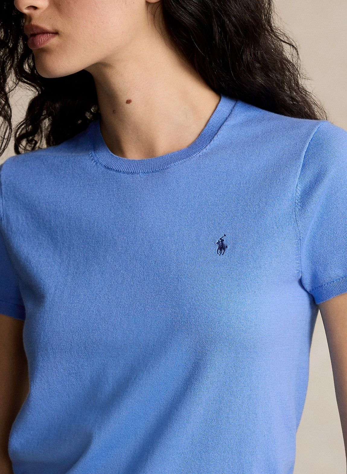 ラルフ ローレン] セーター 半袖 コットンブレンド ブルー (POLO