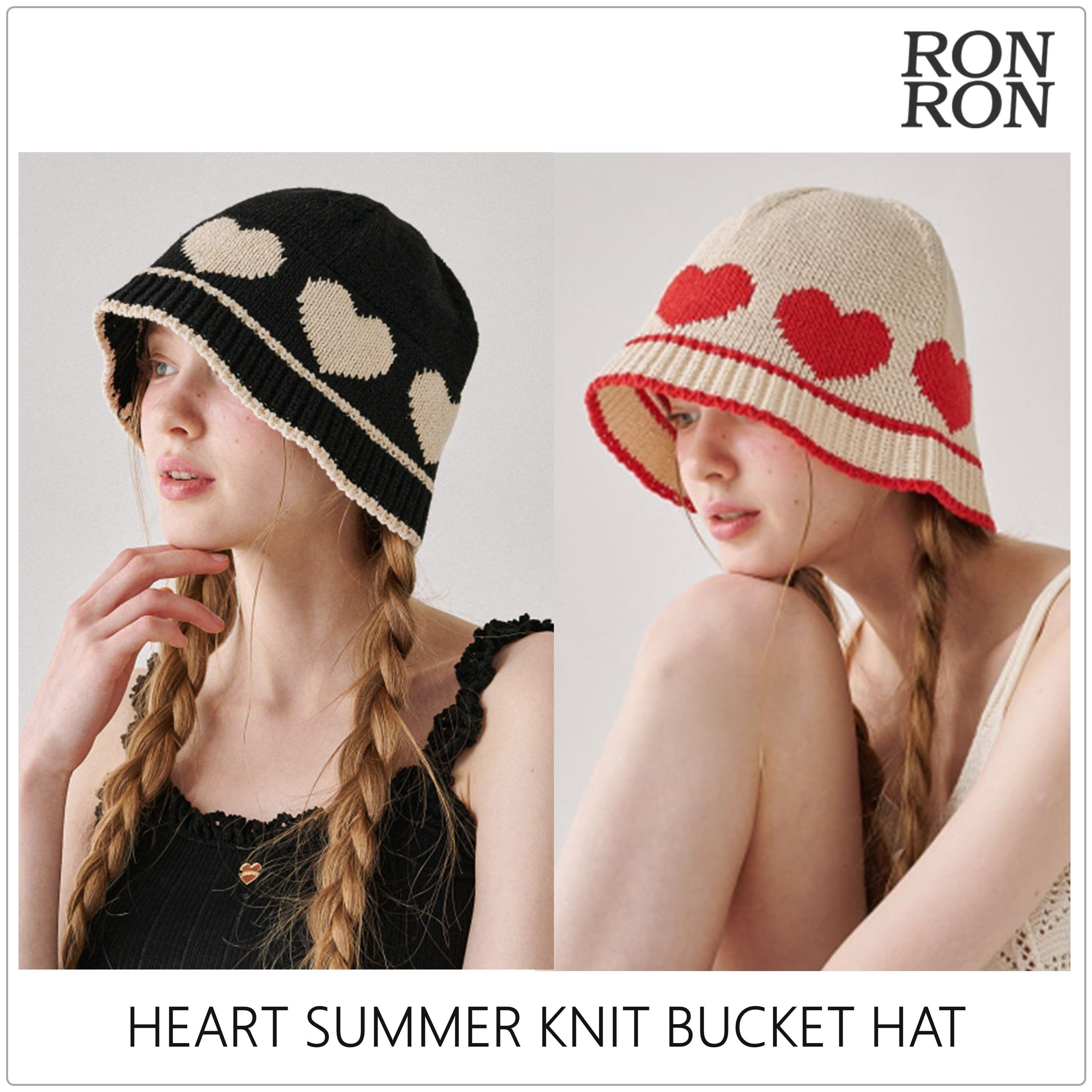 [RONRON] HEART SUMMER KNIT BUCKET HAT ニット バケットハット RONRON] HEART SUMMER KNIT BUCKET ハット☆新作・24SS