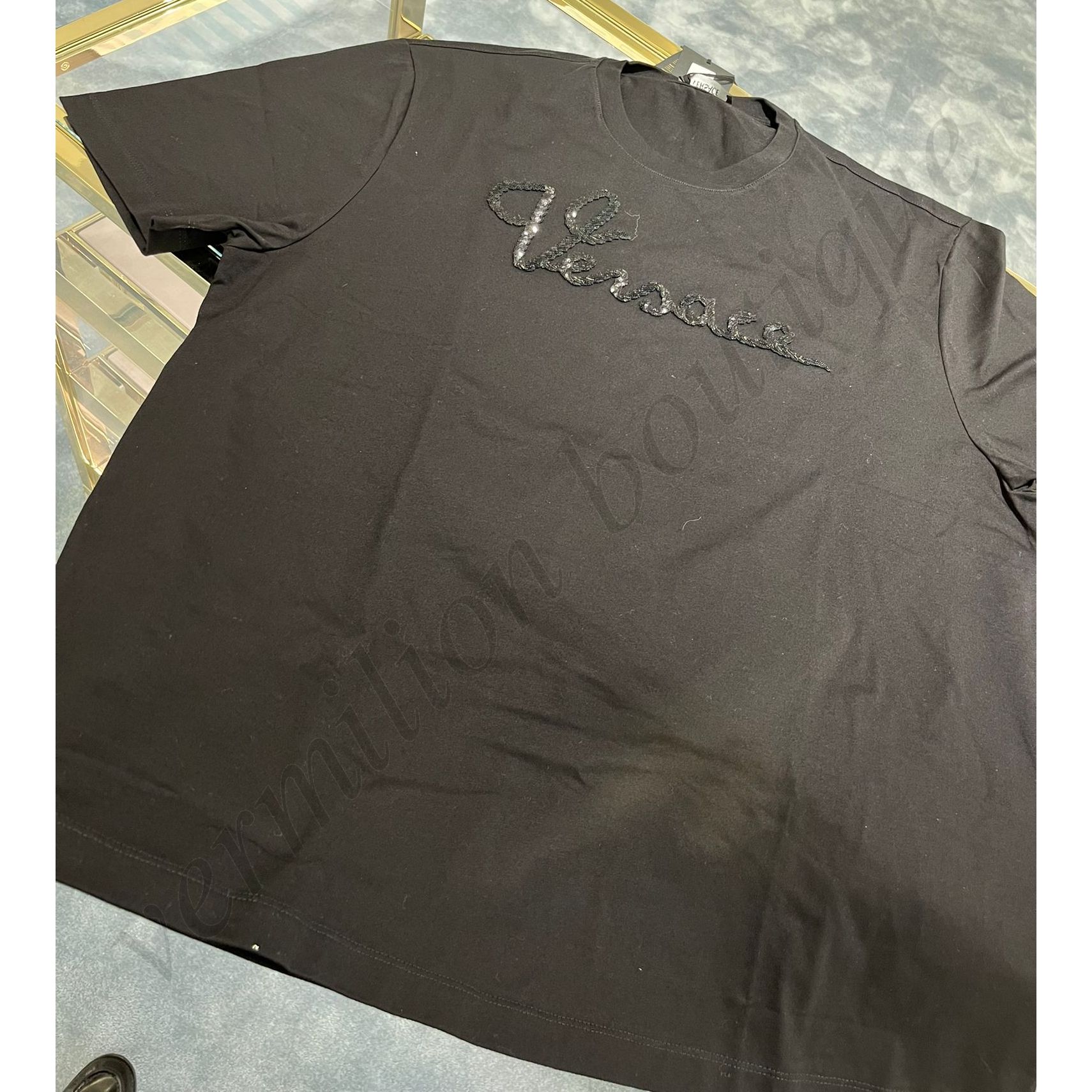 Versace スパンコールロゴトップスS