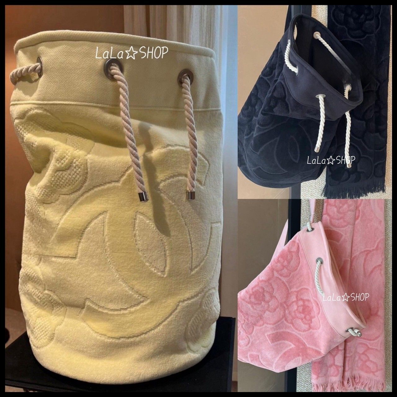 【使い方いろいろ♪】CHANEL バッグ&タオルセット ココビーチ タオル付き♡】シャネル ココビーチ プールバッグ (CHANEL