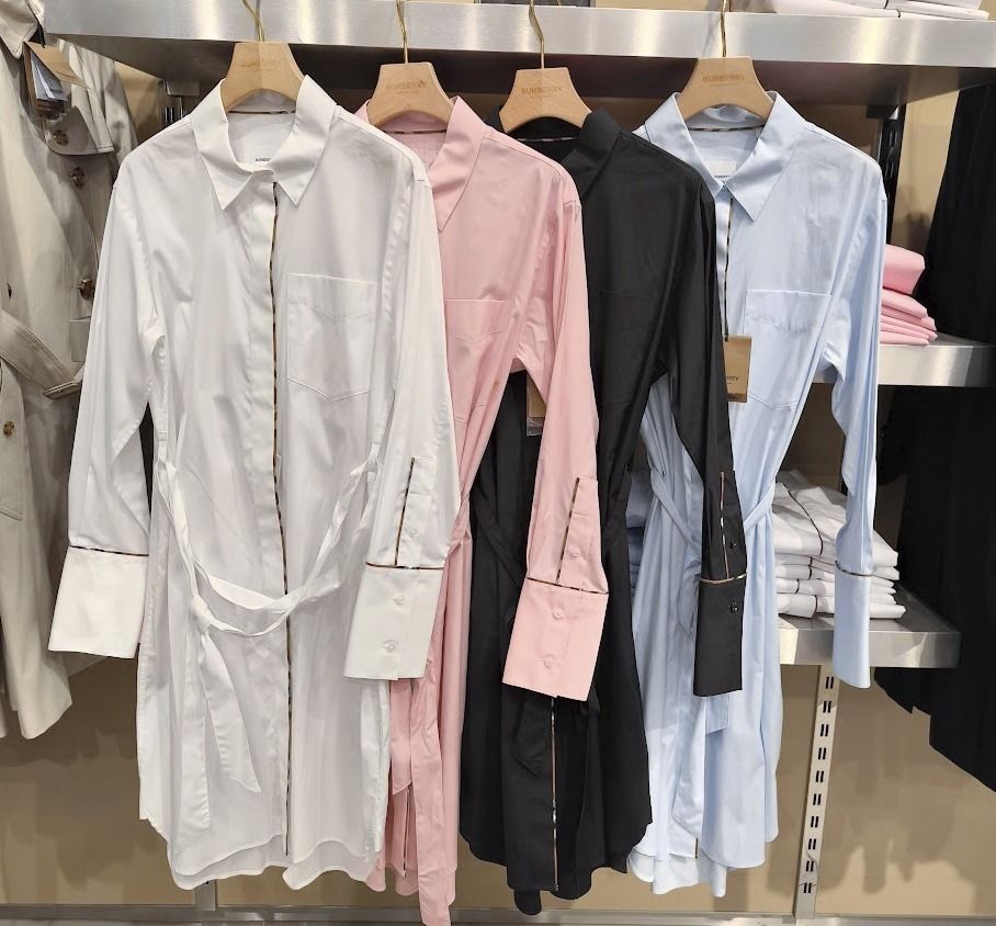 ★Burberry★バーバリー IVERY ワンピース BURBERRY】IVERY パイピングチェックディテールワンピース
