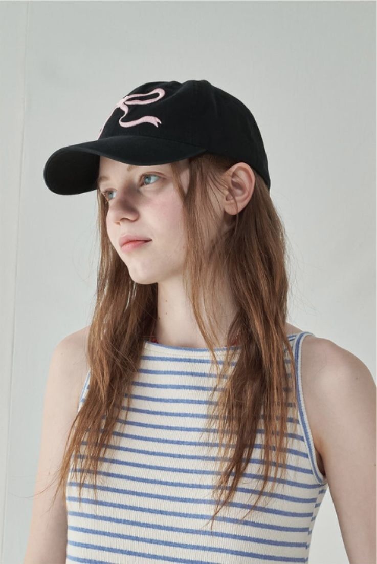 ★RONRON★送料込★韓国★人気★正規品★HEART RIBBON BALL CAP 韓国RONRON ロンロン】HEART RIBBON BALL CAP (RONRON/キャップ