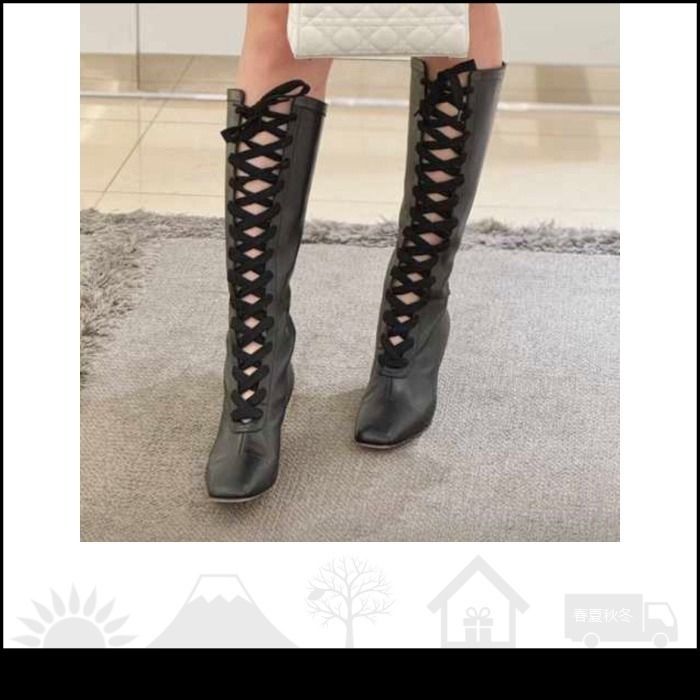 Dior 黒 レザー ロングブーツ