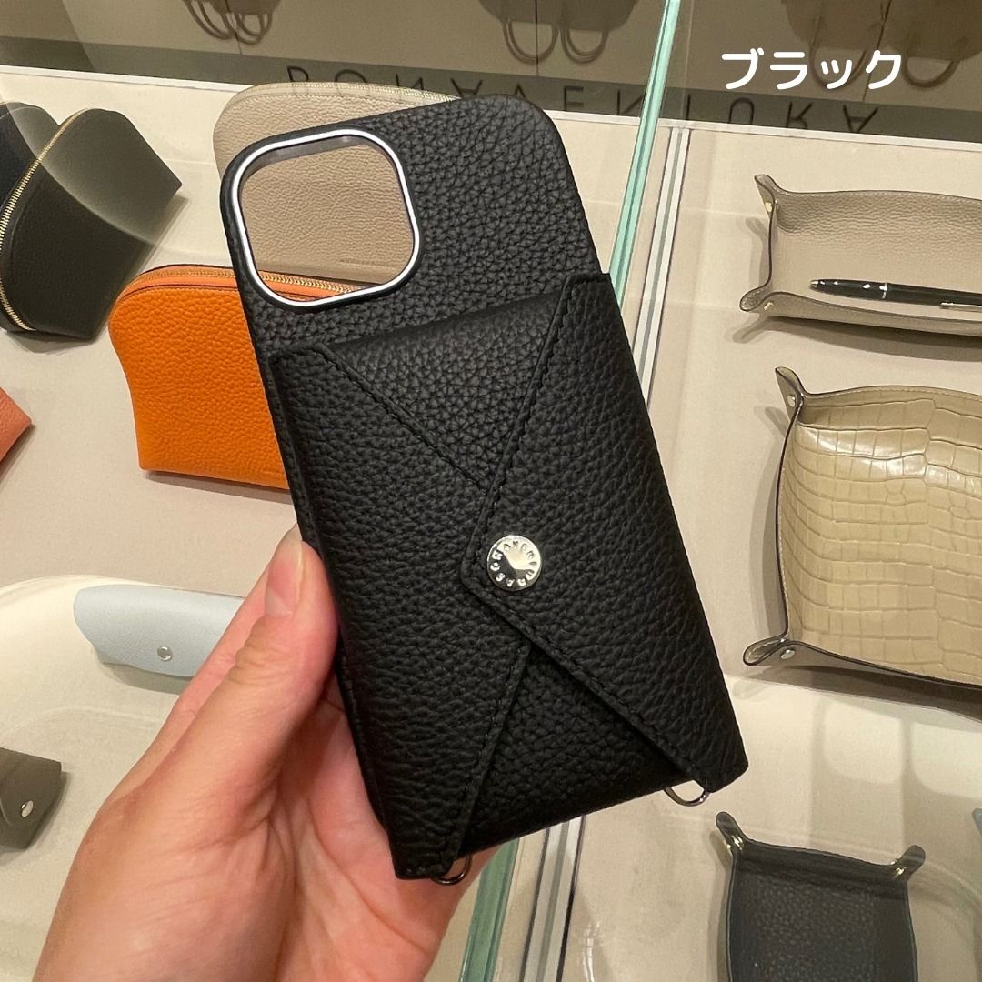 【残りわずか】 BONAVENTUR iPhone15＆15Pro スナップボタン エンベロープポーチ iPhoneアクセサリー