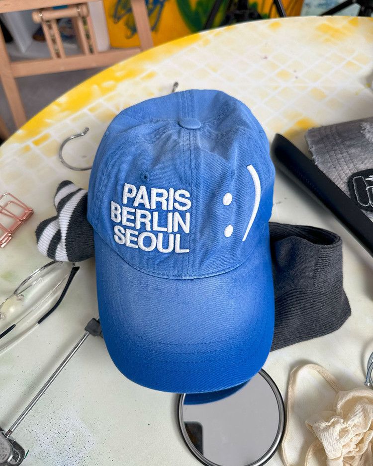 [THE MUSEUM VISITOR]★韓国人気★SMILE LOGO WASHED BALLCAP THE MUSEUM VISITOR☆韓国☆人気☆SMILE LOGO WASHED BALLCAP