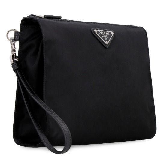 ☆PRADA☆ロゴプレート ジップ付きクラッチバッグ (PRADA