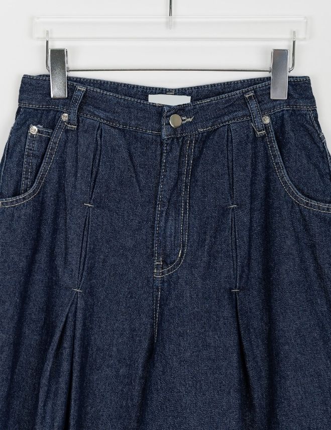 【BAON】Tehoki pin tuck raw wide balloon denim pants BAON】Tehoki pin tuck raw wide balloon denim pants (BAON