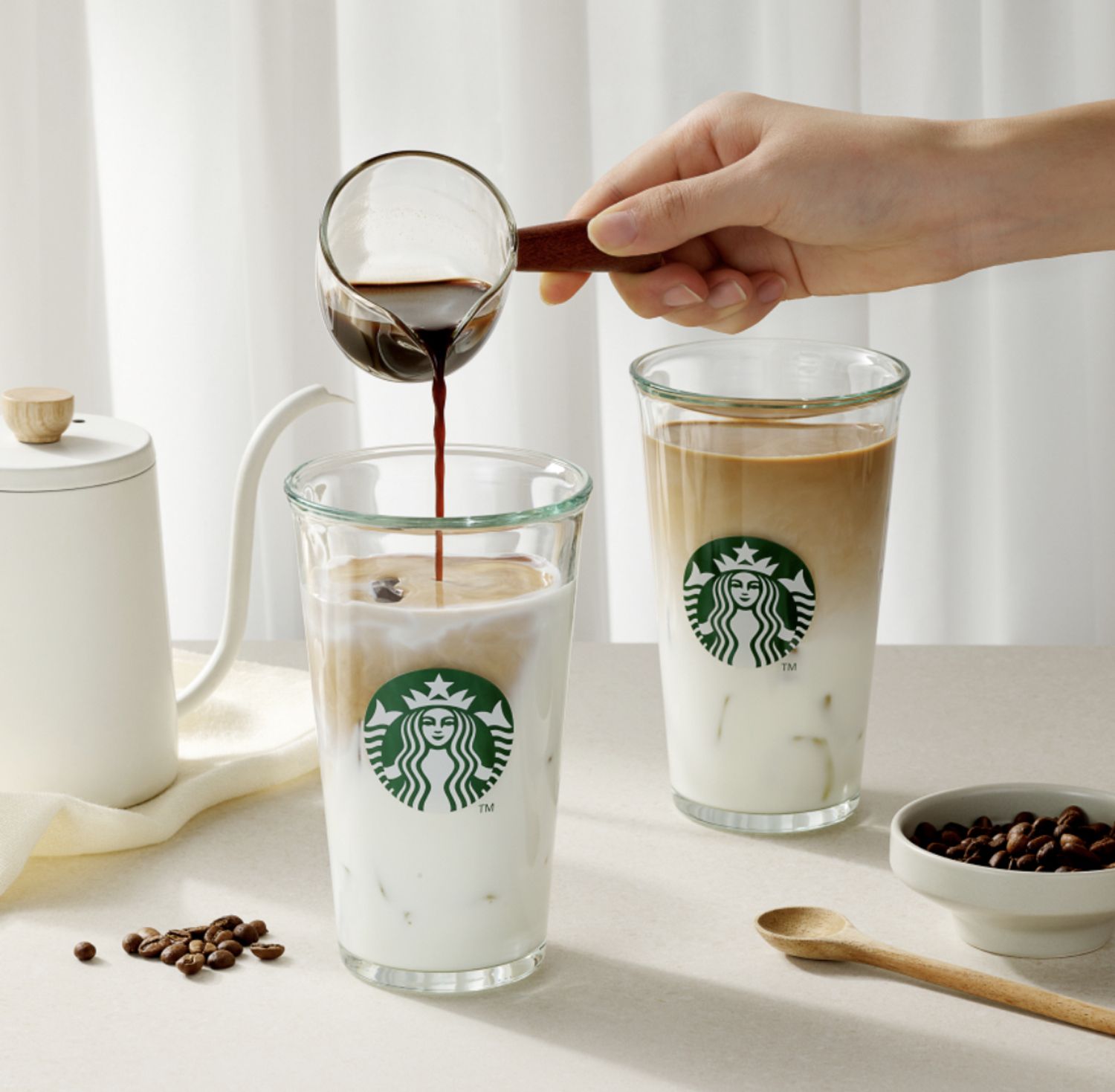 韓国スタバ】(c)Siren gifting glass set 500ml (2P) (Starbucks 