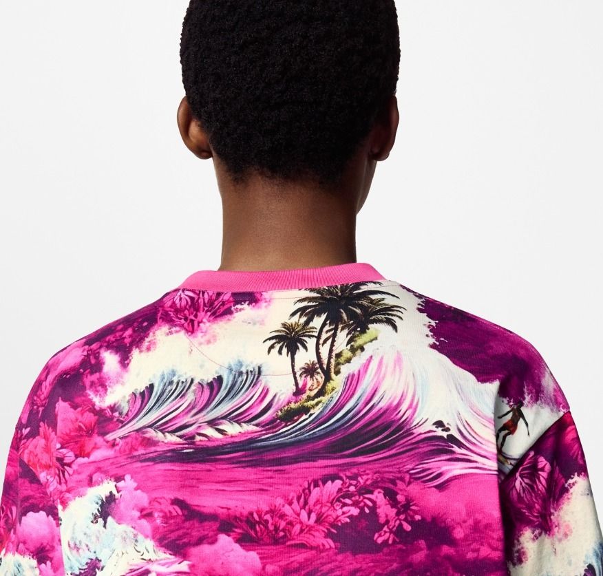 Louis Vuitton《プリント コットンTシャツ》ピンク LV Surf 直営