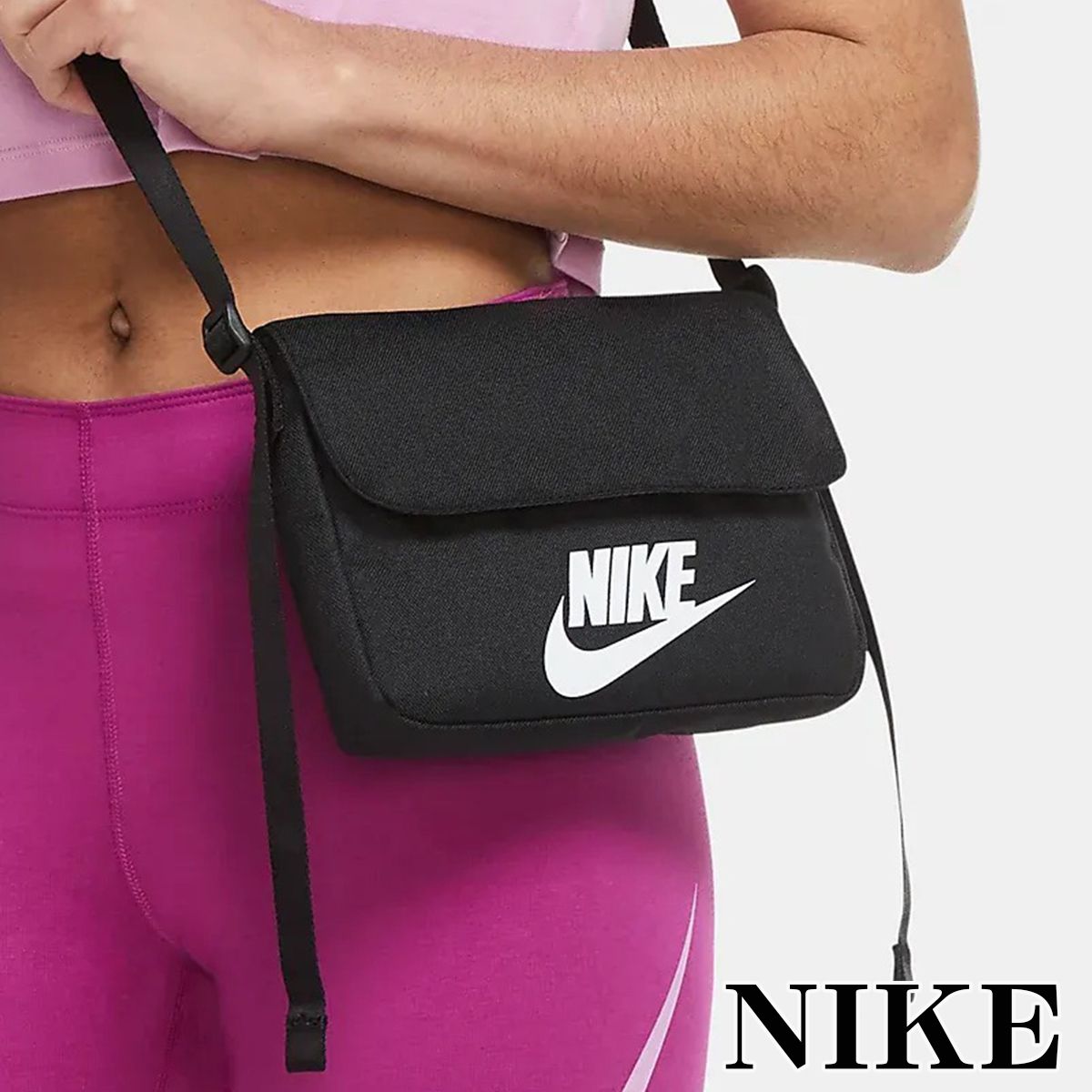 old Nike ナイキ ブラック 黒 メッセンジャーバッグ ボディ