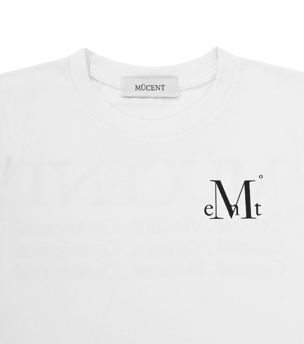 ☆韓国☆MUCENT☆SLOGAN HALF CROP T☆WHITE (MUCENT/Tシャツ