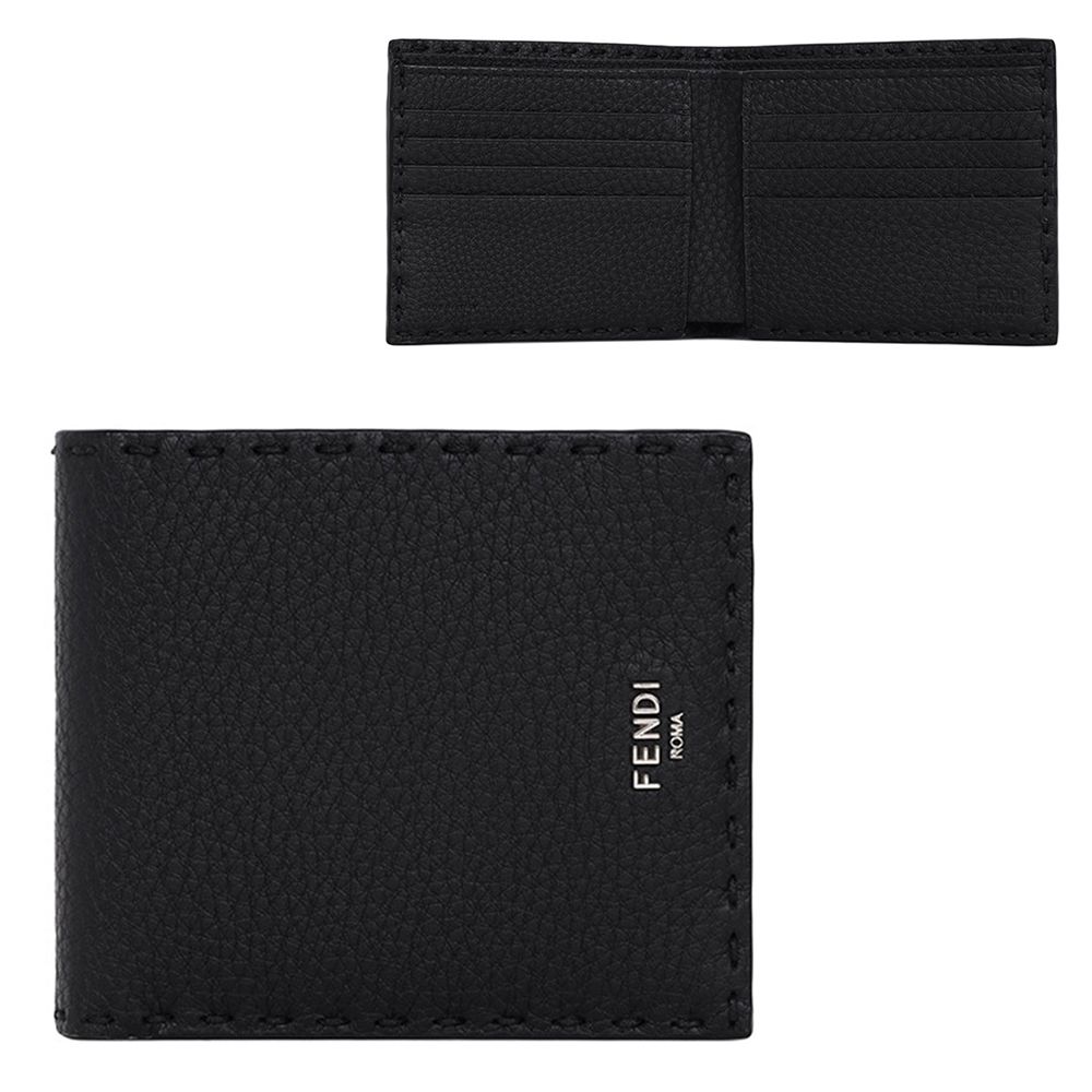 折りたたみ財布 FENDI BLACK LEATHER WALLET 楽天市場】FENDI フェンディ FENDI ROMA Bi-Fold Wallet 二