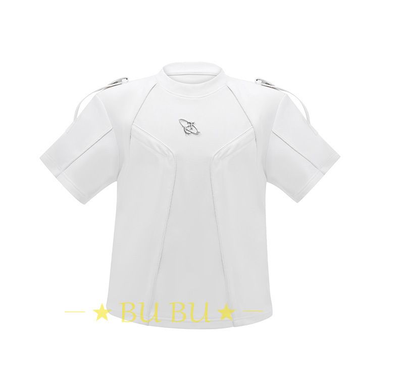 Argue Cultureストリート フェイクレザー切替 半袖 Tシャツ Argue Cultureストリート フェイクレザー切替 半袖 Tシャツ