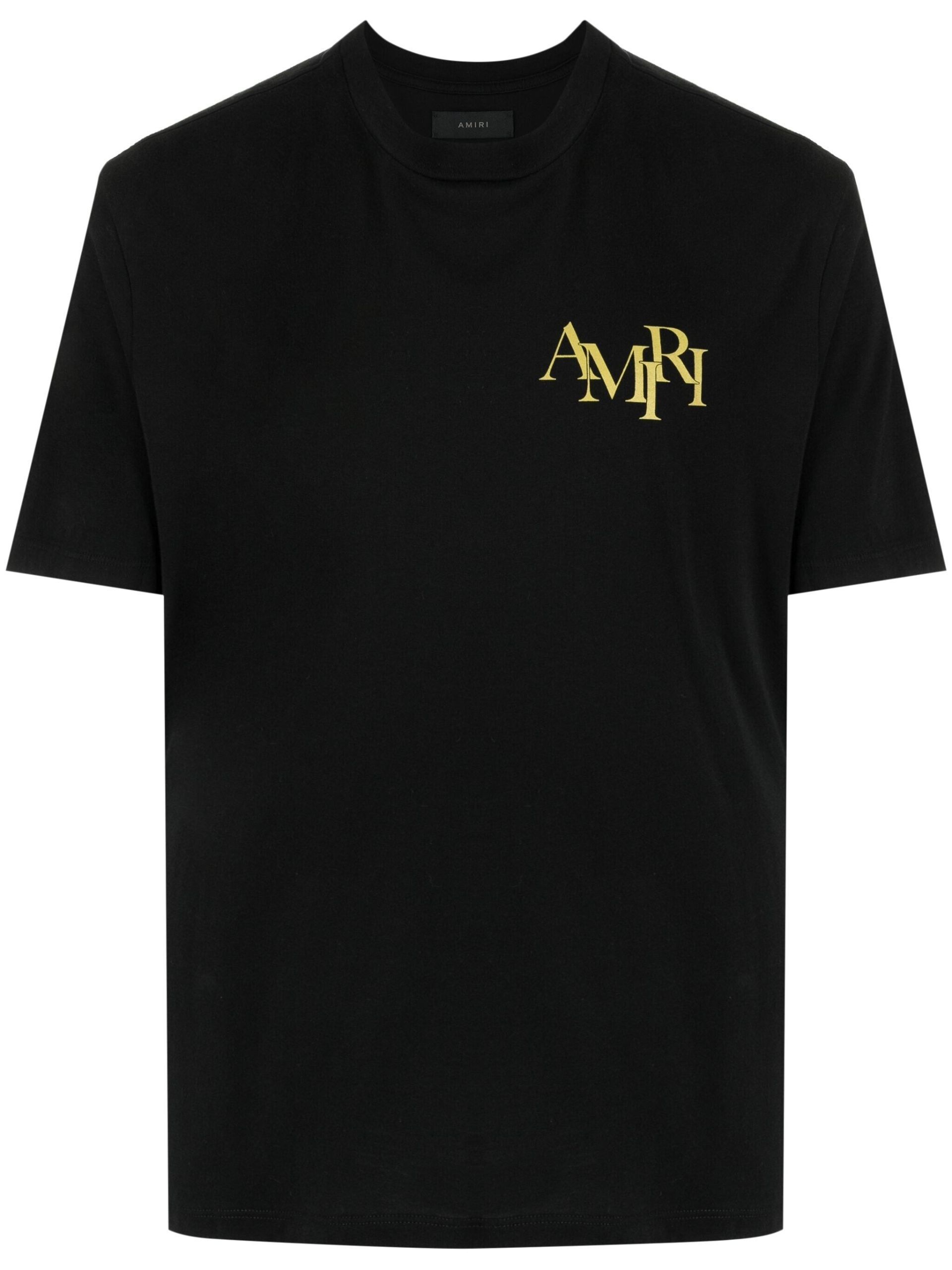 関税送料込【AMIRI】アミリ ロゴプリントクルーネック Tシャツ 関税・送料込】AMIRI ロゴプリント シャンパンコットンTシャツ