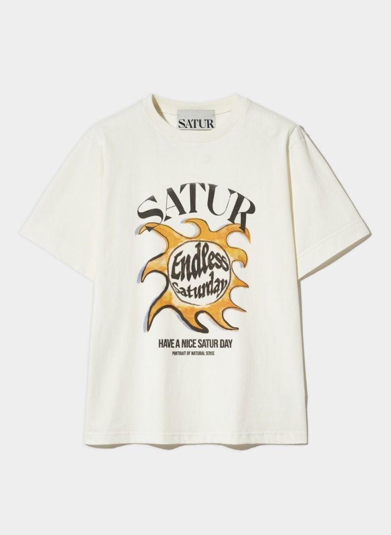 ☆韓国の人気☆【SATUR】☆Sun Retro Graphic T-Shirt.s