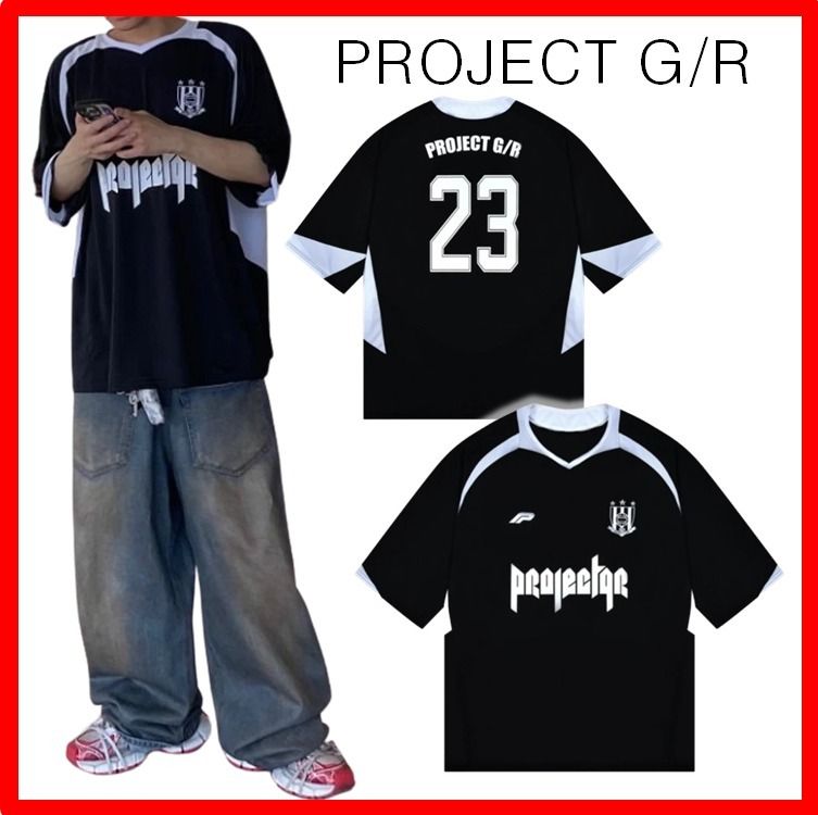 ★韓国の人気★【Project G/R】★Oversized Football Jersey★ ☆韓国の人気☆【Project G/R】☆Oversized Football Jersey
