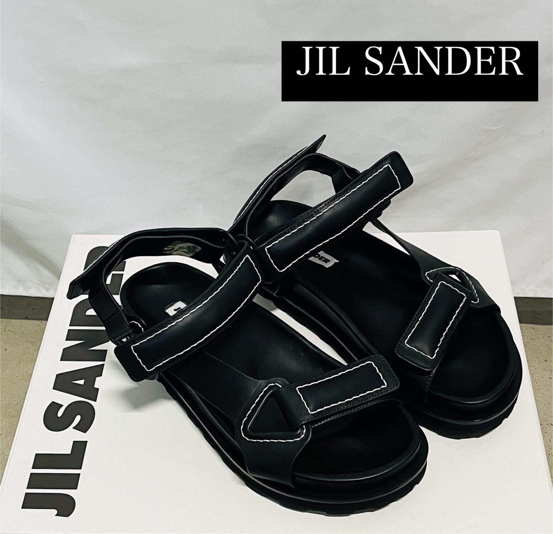 VIPセール☆国内発送 JIL SANDERブラックサンダル 関税込 期間限定VIPセール○Jil Sander○ブラックサンダル (Jil Sander