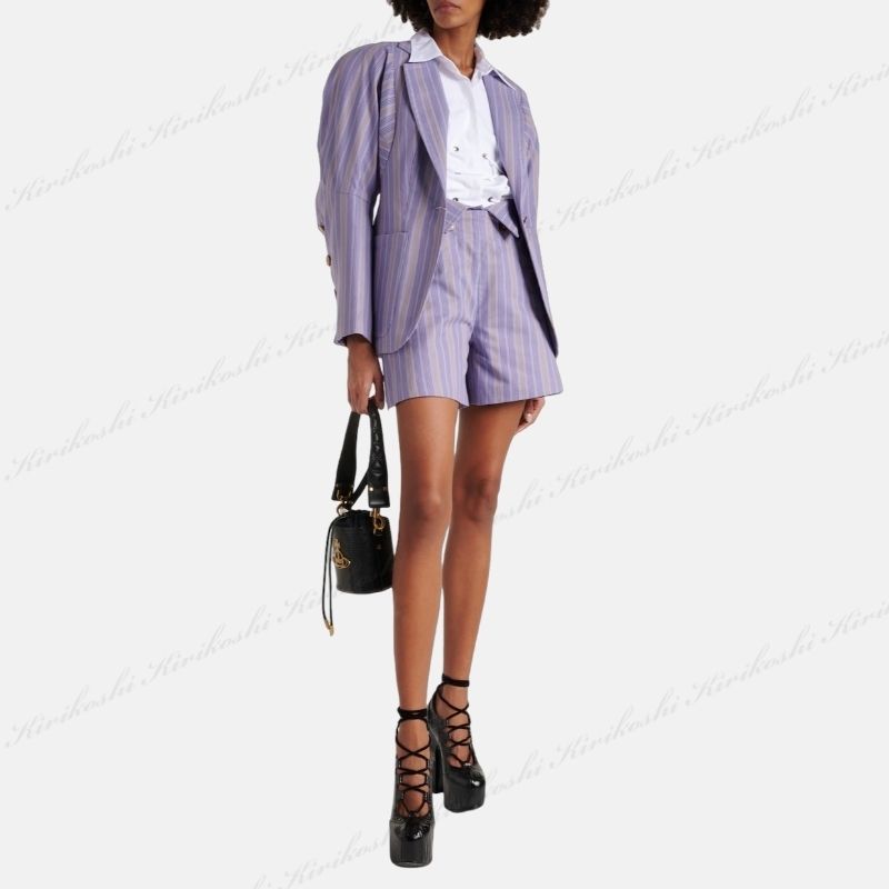 ◇VIVIENNE WESTWOOD 最新作◇W CJ ストライプ ショーツ◇Lilac