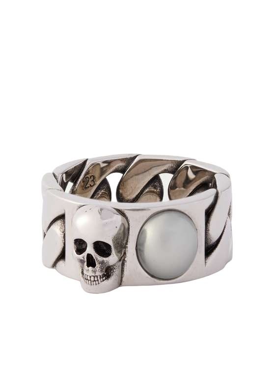 【alexander mcqueen】デボス加工のロゴが入ったシルバーリング Dancing Skeleton Ring | シルバー | McQueen JP