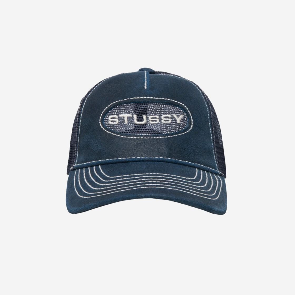 ◇送料込◇STUSSY LOW PRO TRUCKER CUT-OUT LEATHER SNAPBACK