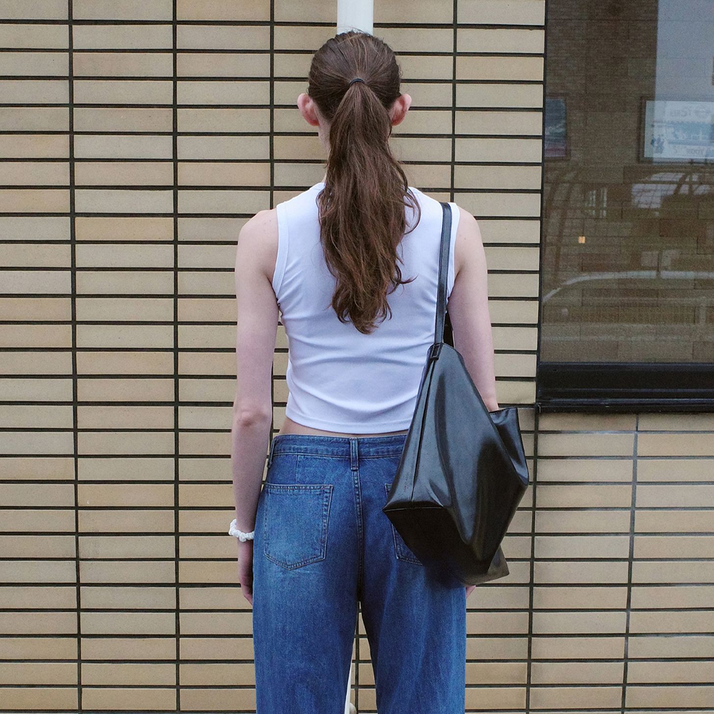 トートバッグ LOW CLASSIC : 24SS / LEATHER LARGE BAG (BLACK) LOW CLASSIC : 24SS / LEATHER LARGE BAG (BLACK) (LOW CLASSIC