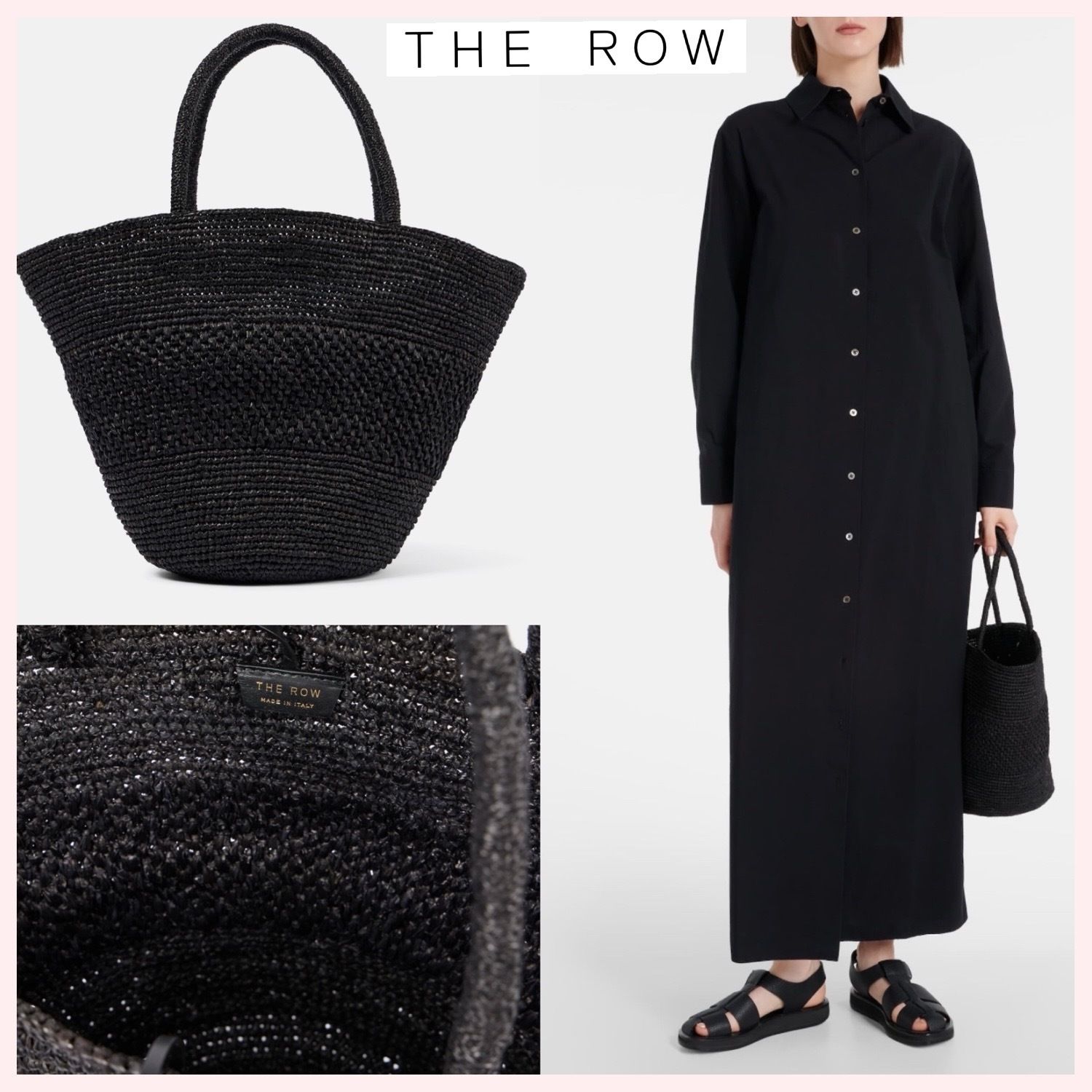 THE ROW☆25SS EMILIE ラフィア トートバッグ BLACK ☆THE ROW☆関税込♪NEW♪Emilie ラフィア トートバッグ (The