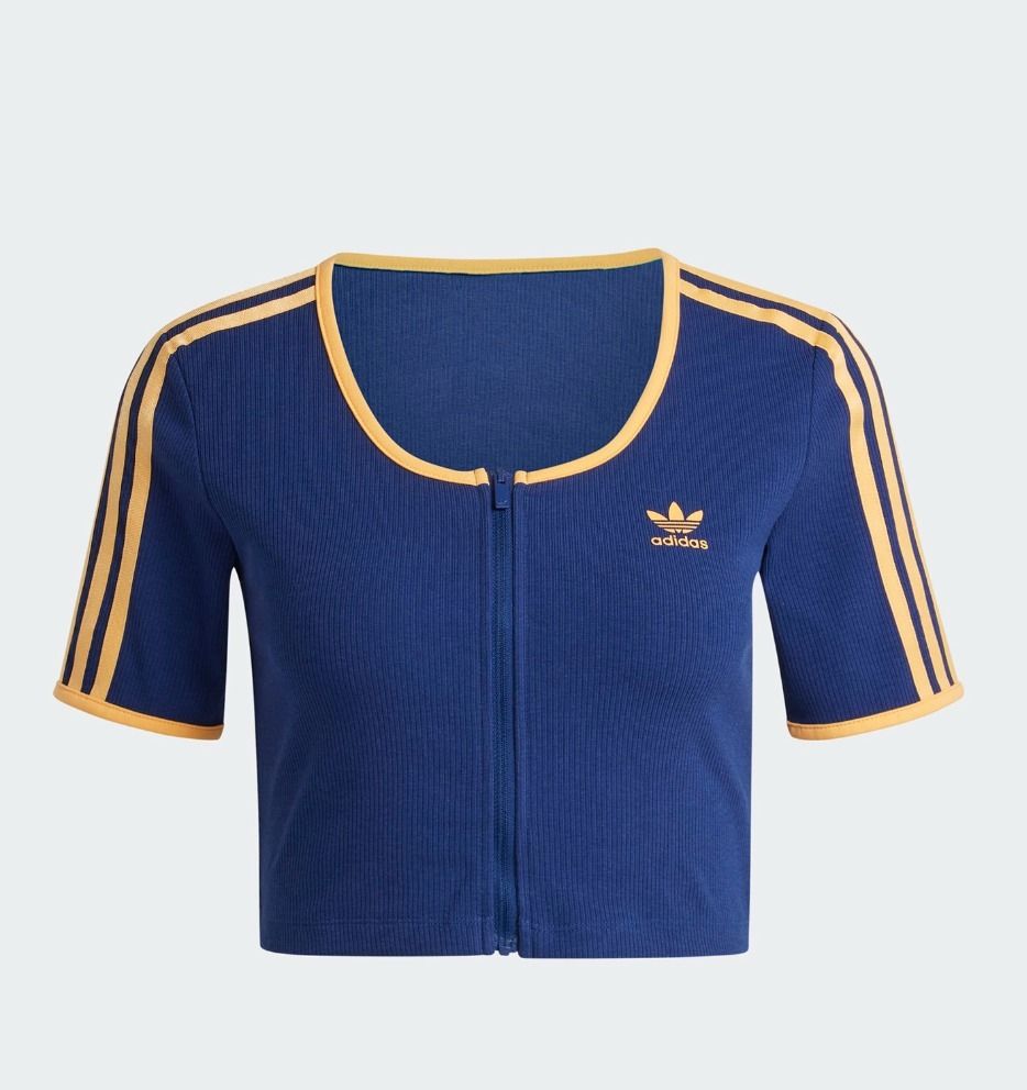 adidas Originals リブ ジップアップ クロップトップス mサイズ