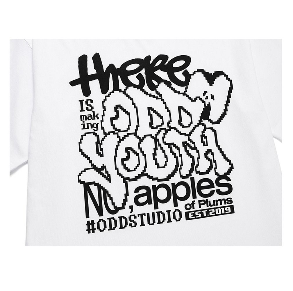 Tシャツ・カットソー [ ODDSTUDIO]Apple Pixel Graphic Oversized Fit T-Shirt ODDSTUDIO] Apple Pixel Graphic Oversized Fit T-Shirt (3色