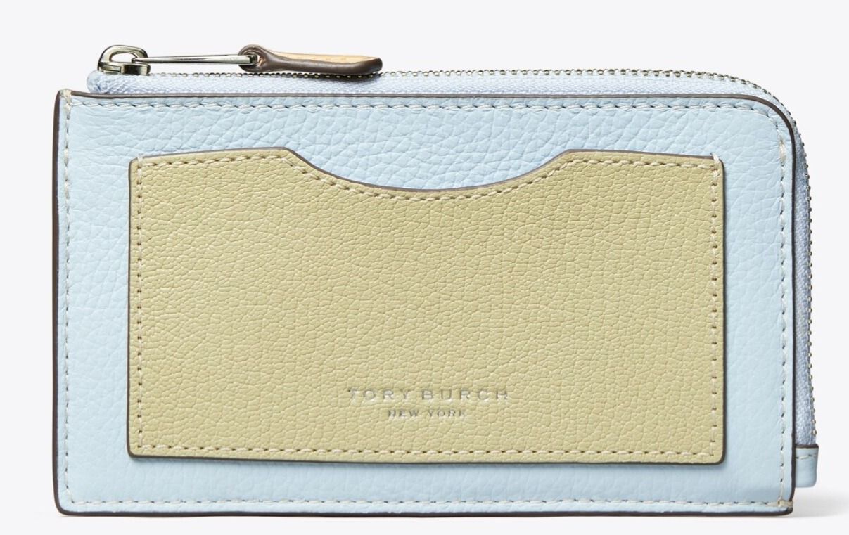 すぐ届く*Tory Burch*カラーブロック ジップ カードケース 国内直営【Tory Burch】 カラーブロック ジップ カードケース