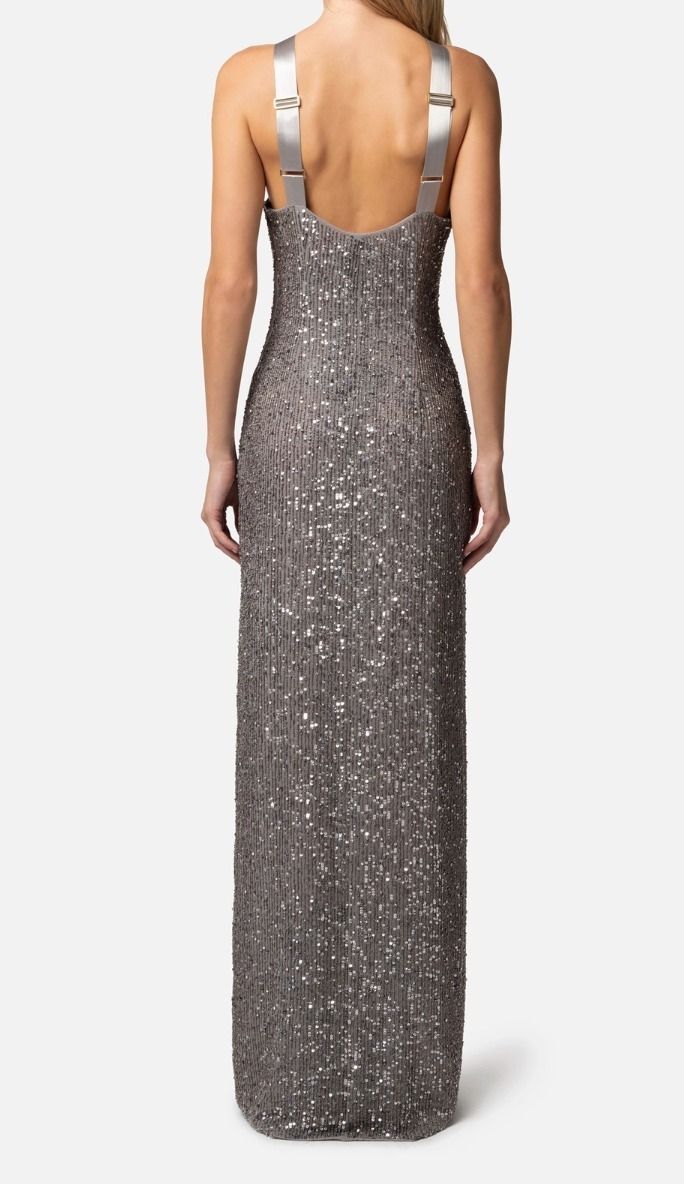 ELISABETTA FRANCHI◆ホルターネックレッドカーペットドレス ELISABETTA FRANCHI◇ホルターネックレッドカーペットドレス