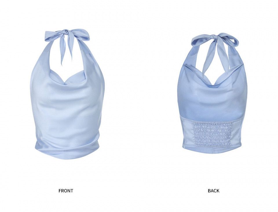 MUSINSA | NOT YOUR ROSE Draping Halter Top (Navy)